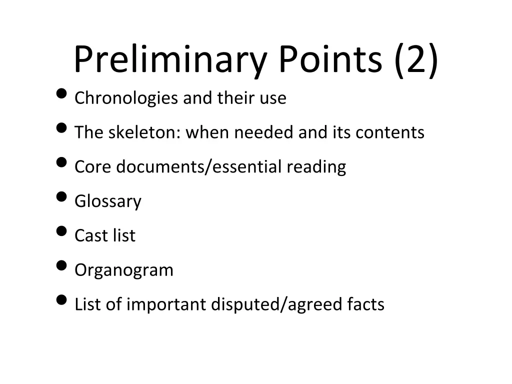 preliminary points 2 chronologies and their