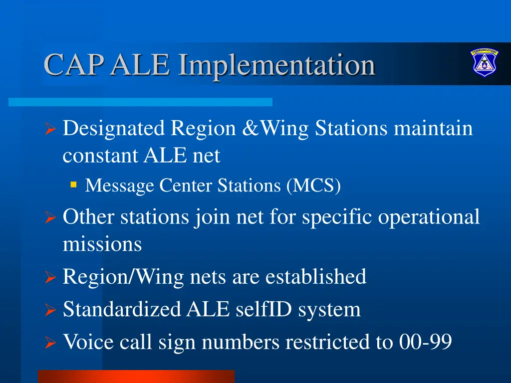 cap ale implementation