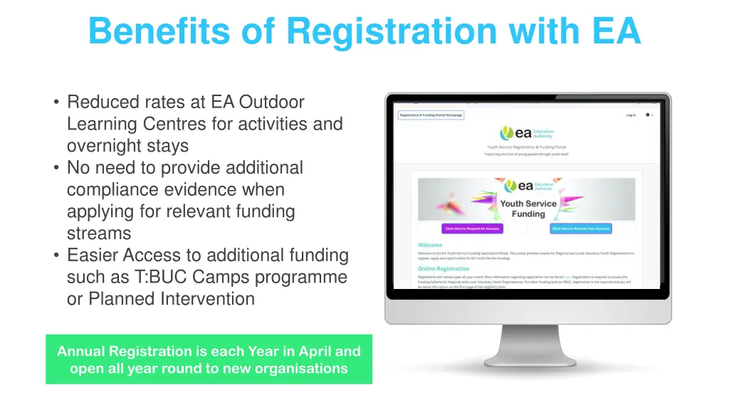 benefits of registration with ea