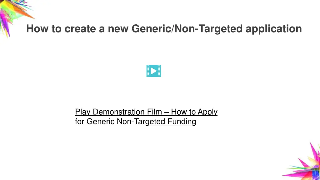 how to create a new generic non targeted