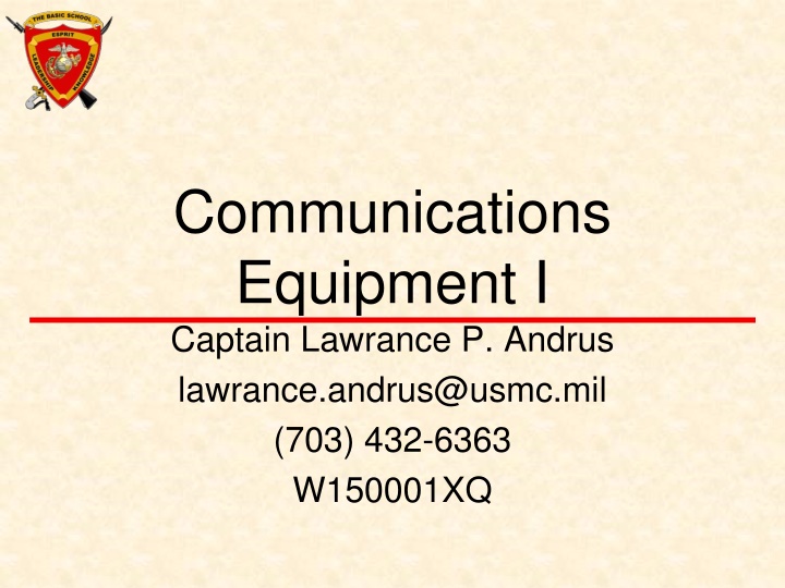 communications equipment i captain lawrance