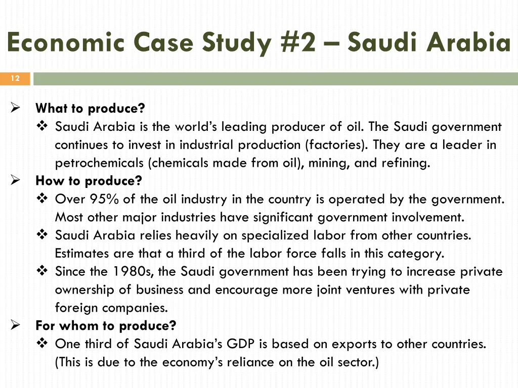 economic case study 2 saudi arabia