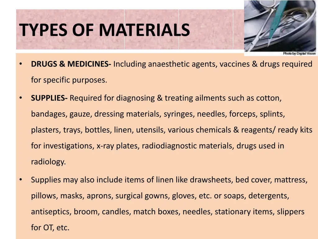 types of materials