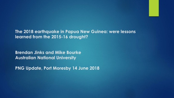 the 2018 earthquake in papua new guinea were