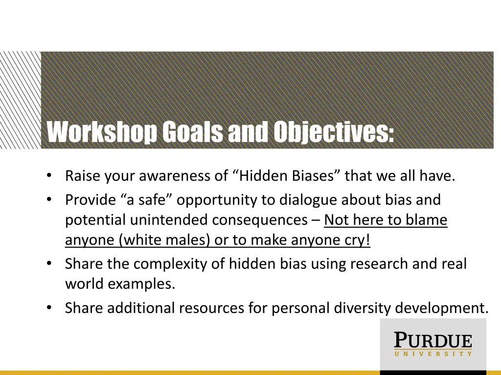 workshop goals and objectives