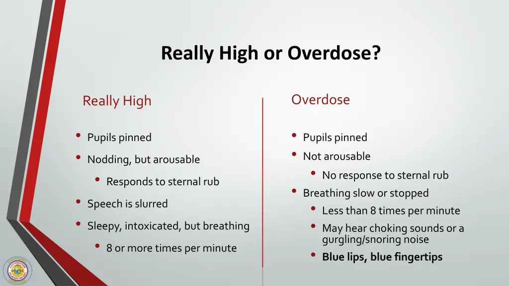 really high or overdose