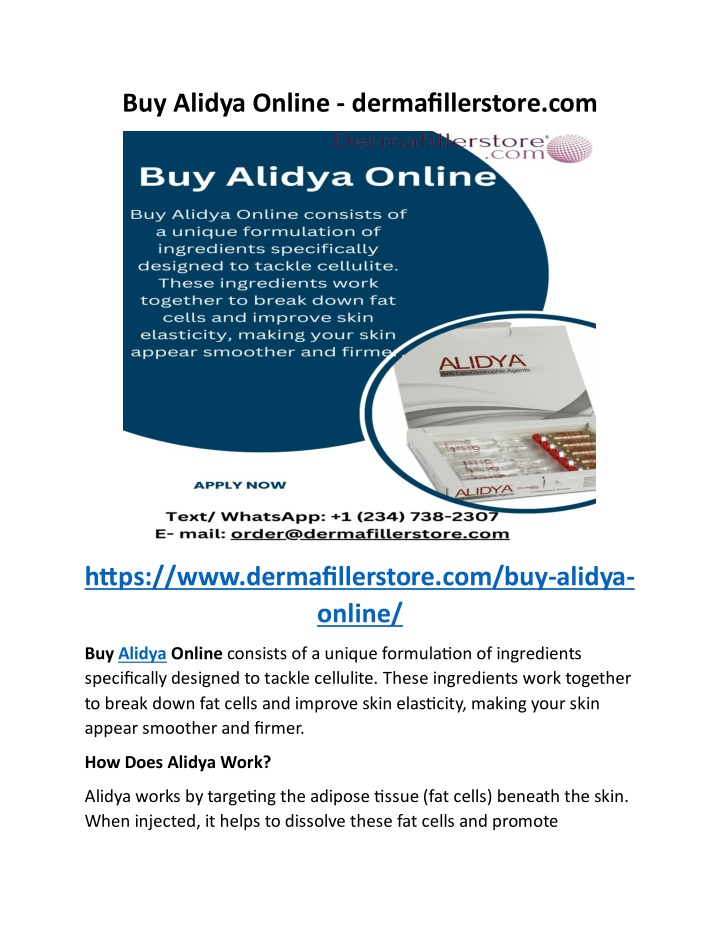 buy alidya online dermafillerstore com