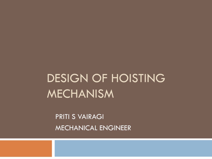 design of hoisting mechanism