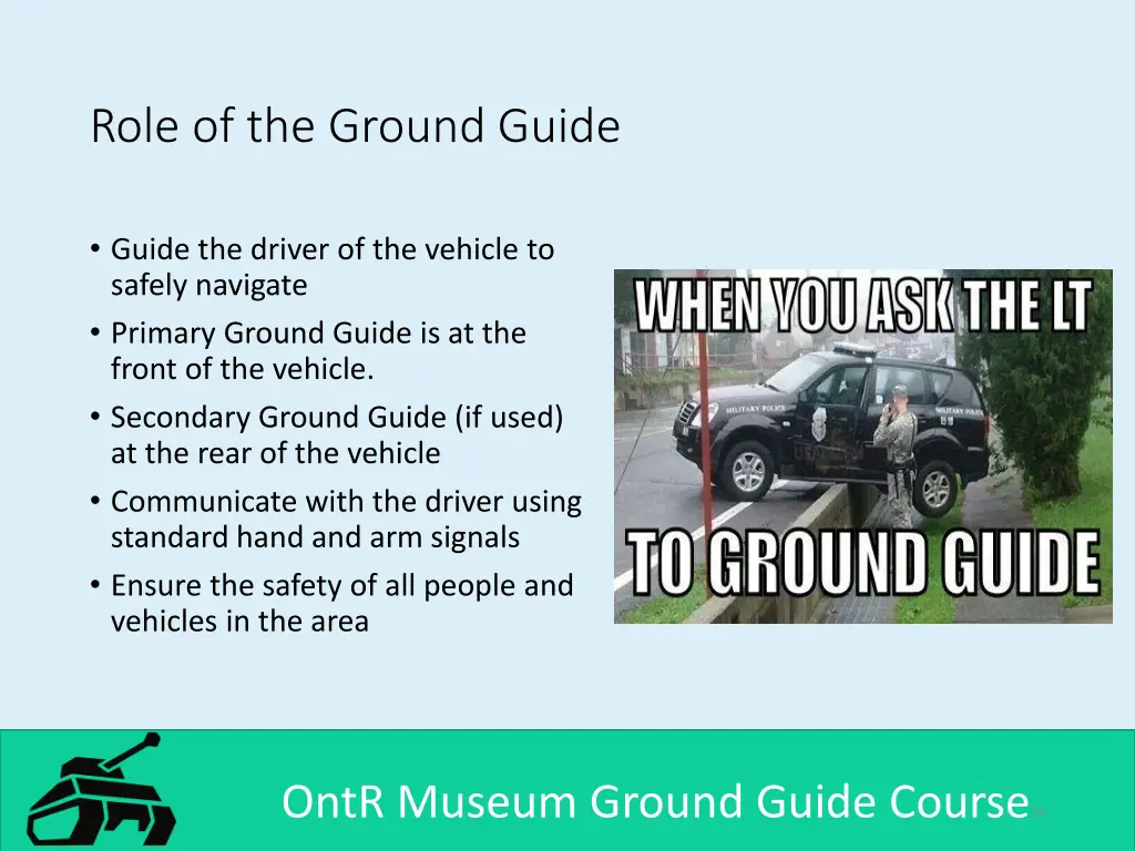 role of the ground guide