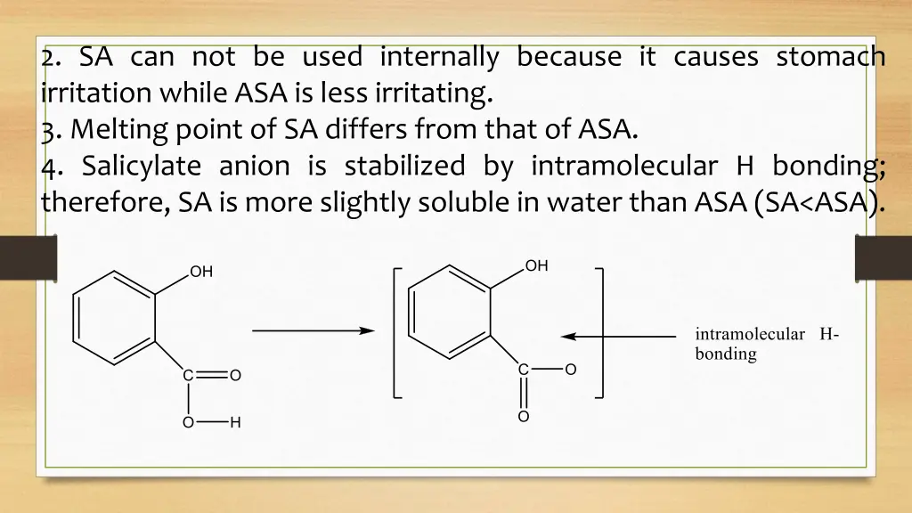 2 sa can not be used internally because it causes