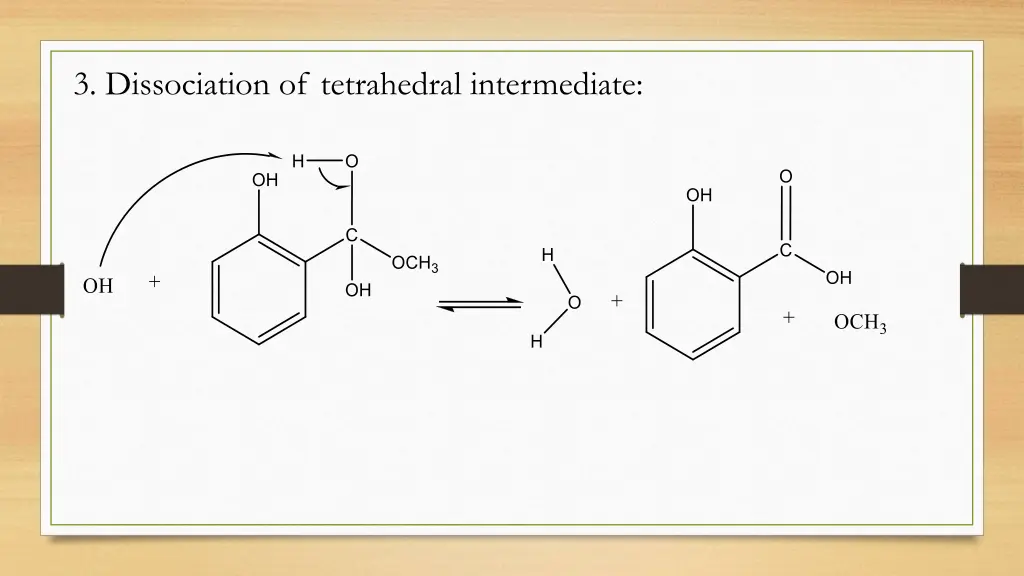 3 dissociation of tetrahedral intermediate