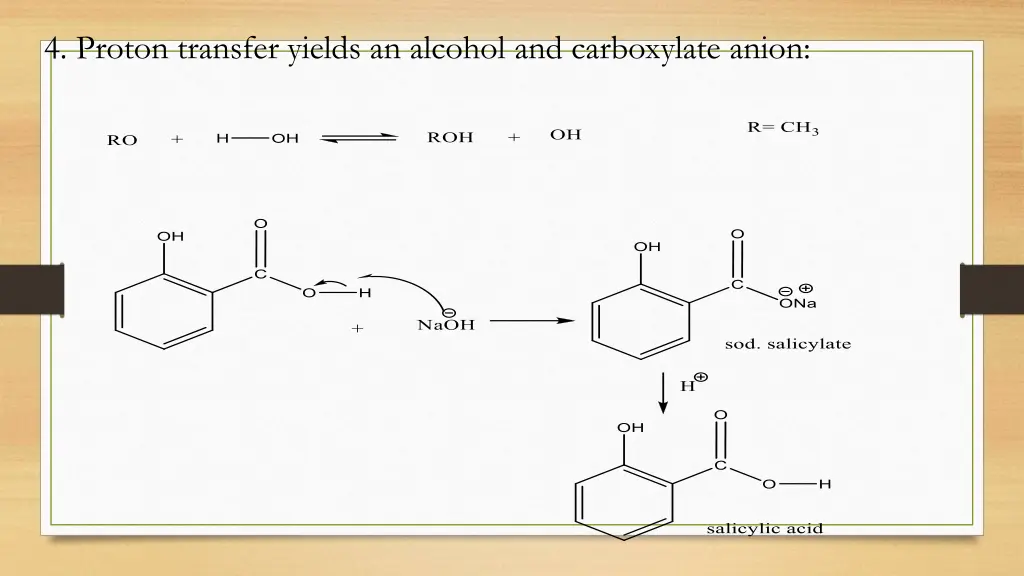 4 proton transfer yields an alcohol