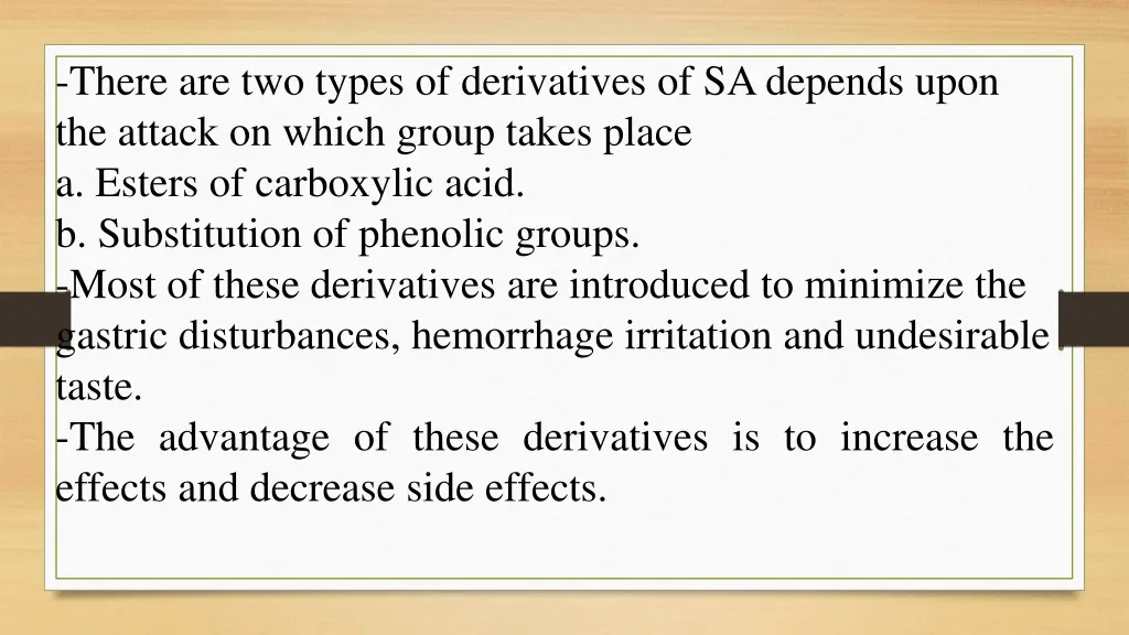 there are two types of derivatives of sa depends