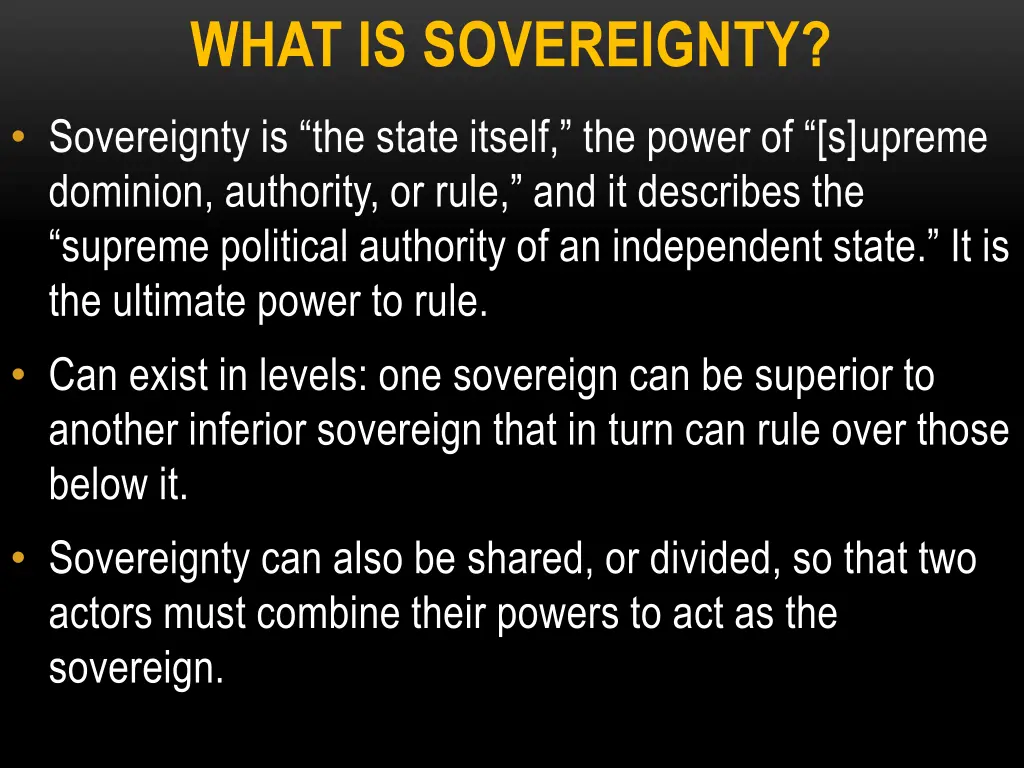 what is sovereignty