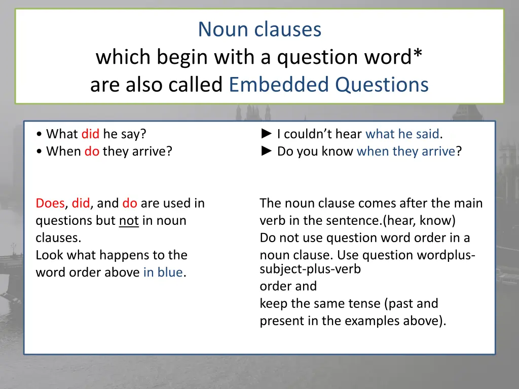 noun clauses