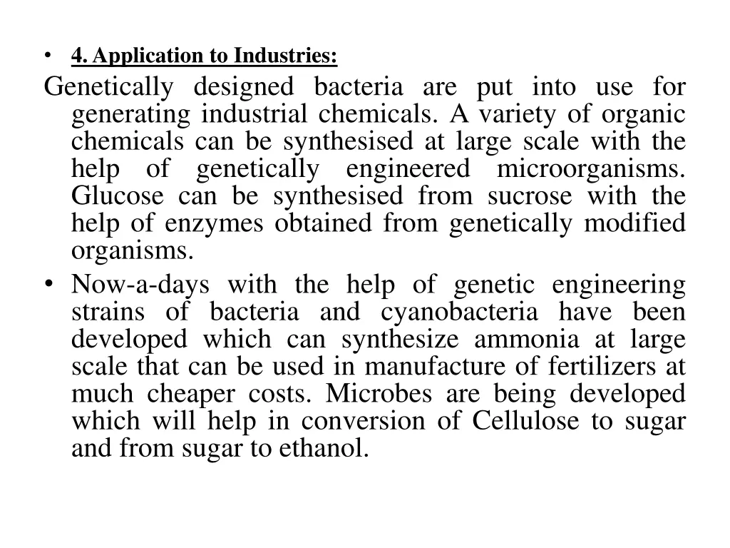 4 application to industries genetically designed