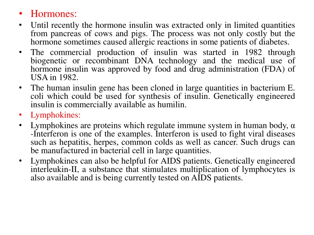 hormones until recently the hormone insulin