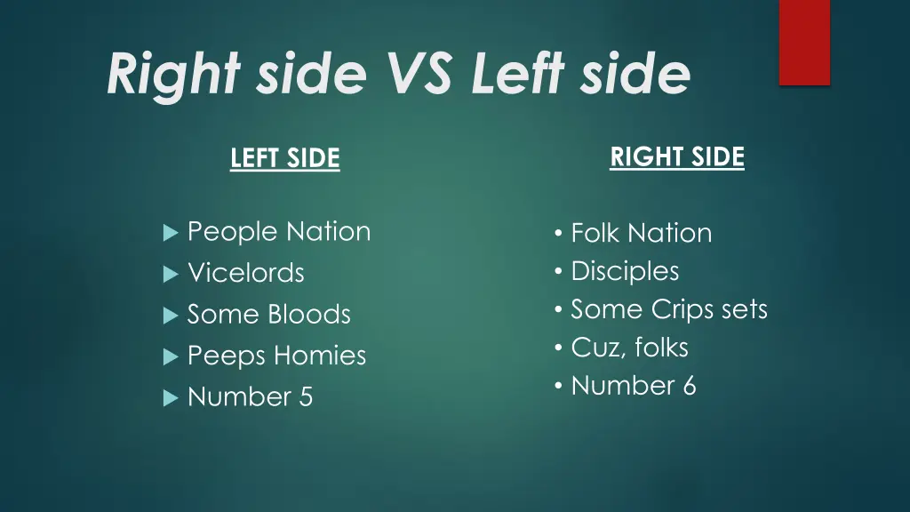 right side vs left side