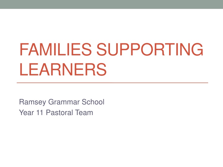 families supporting learners