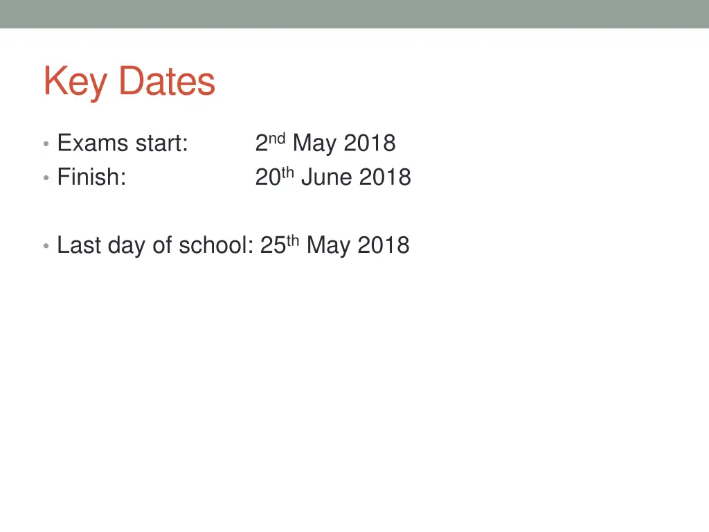 key dates