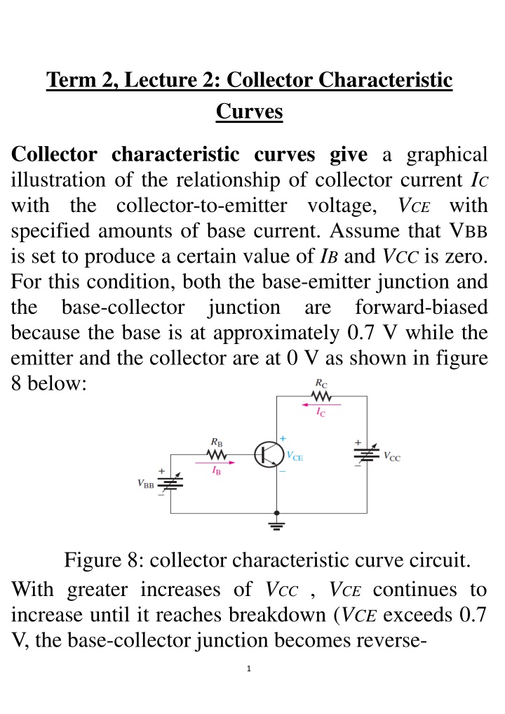 term 2 lecture 2 collector characteristic curves