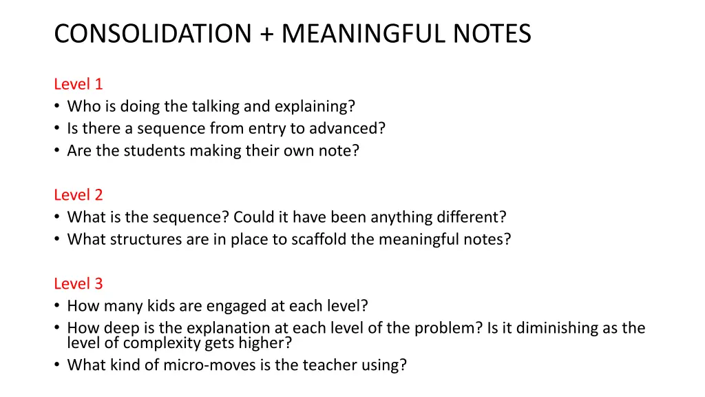 consolidation meaningful notes