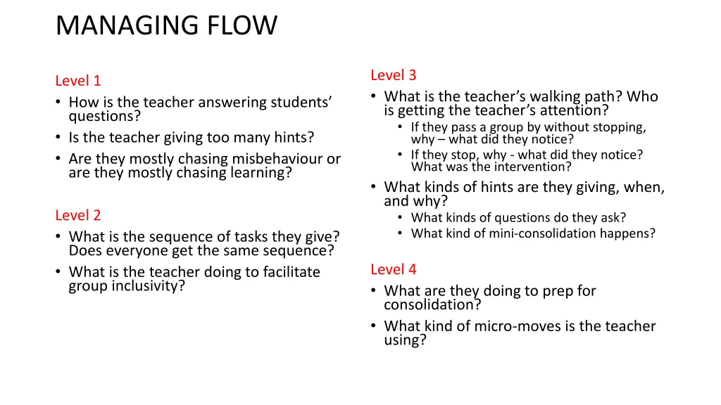 managing flow