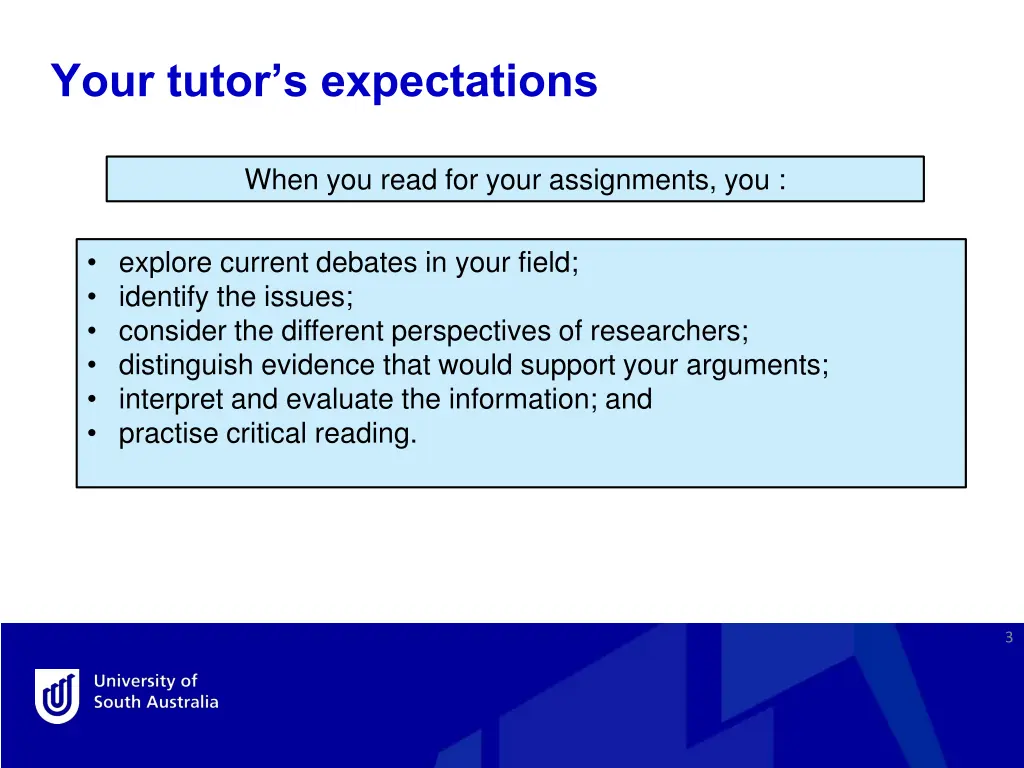 your tutor s expectations