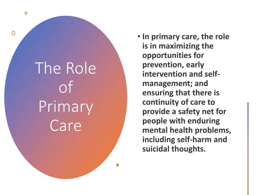 the role of primary care