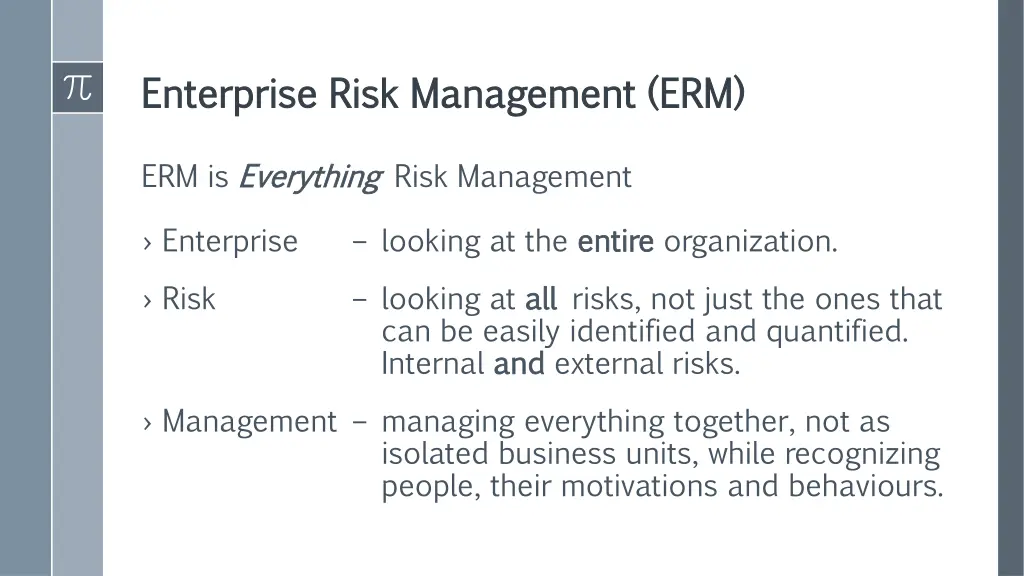 enterprise risk management erm enterprise risk