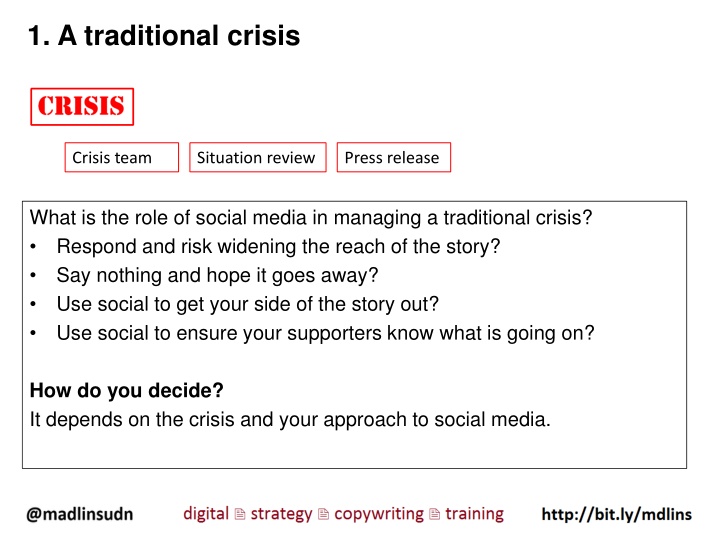 1 a traditional crisis