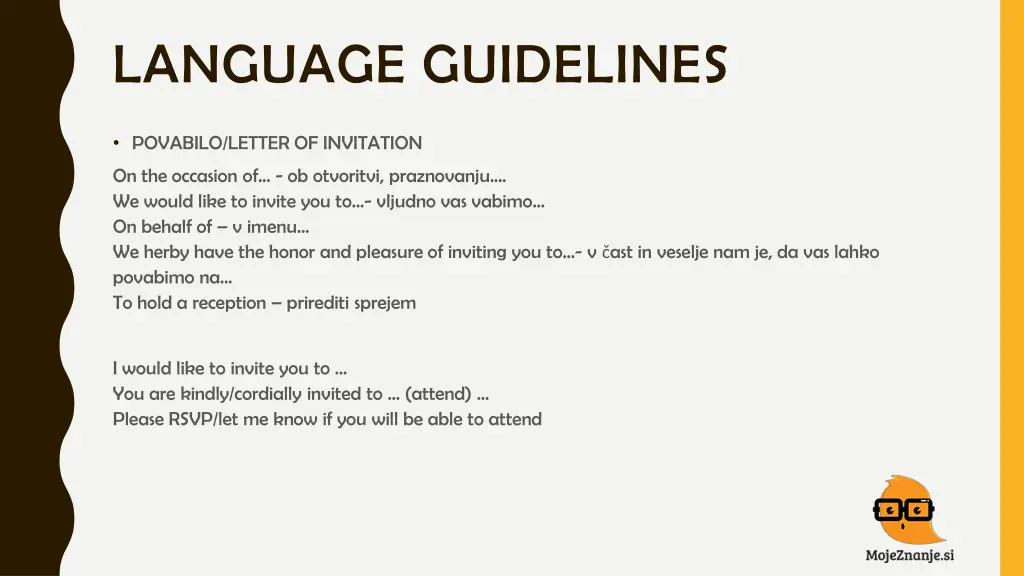 language guidelines 16