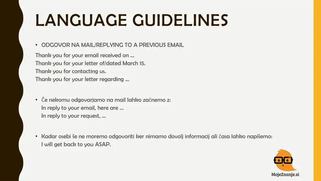 language guidelines 8