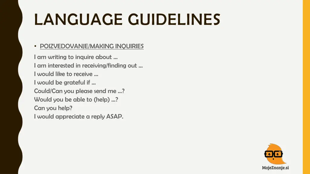 language guidelines