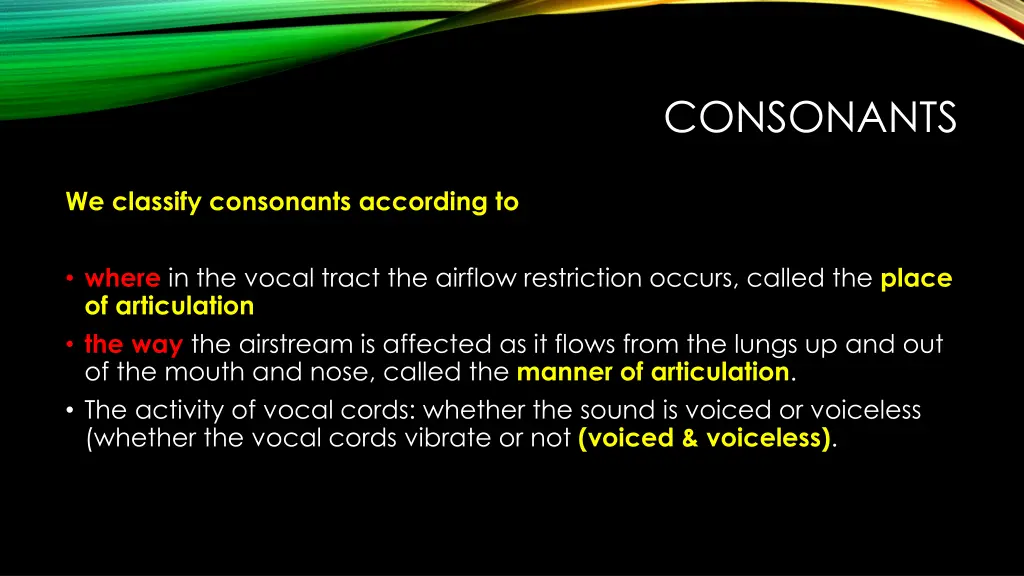 consonants