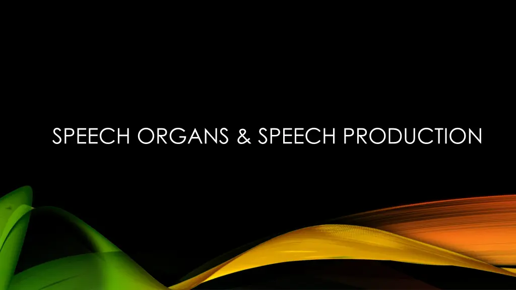 speech organs speech production