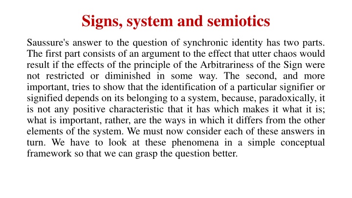 signs system and semiotics