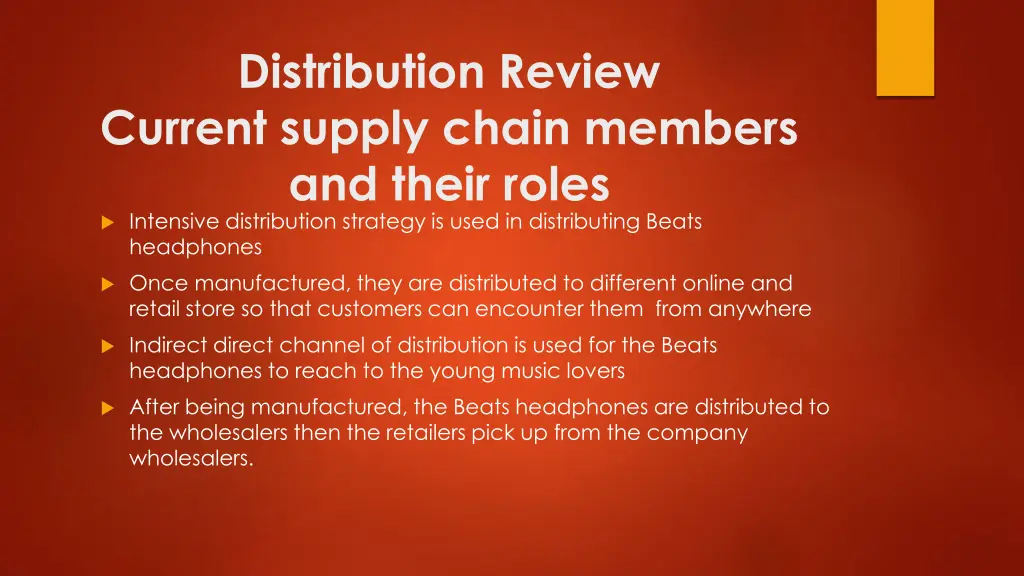 distribution review current supply chain members