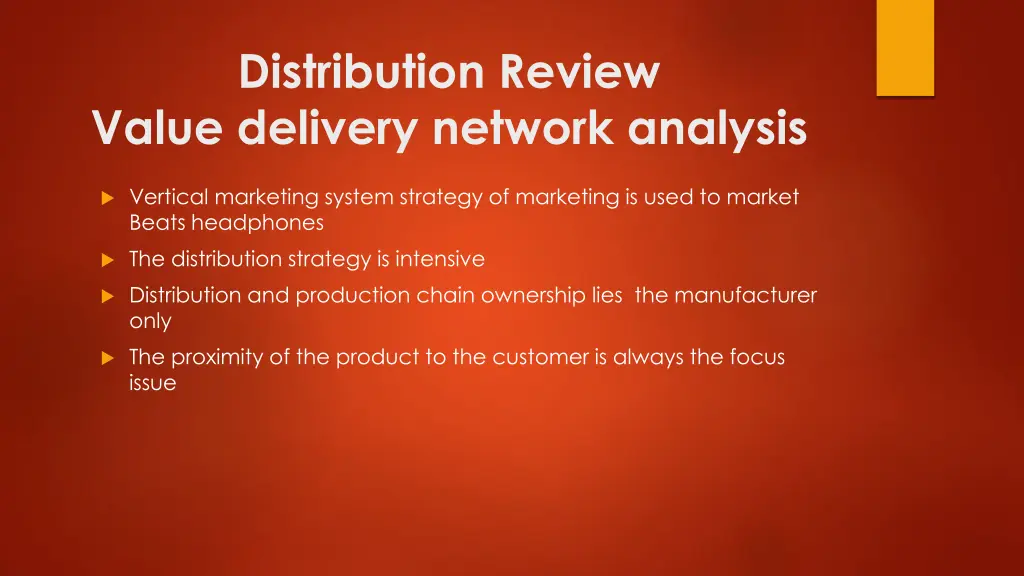 distribution review value delivery network