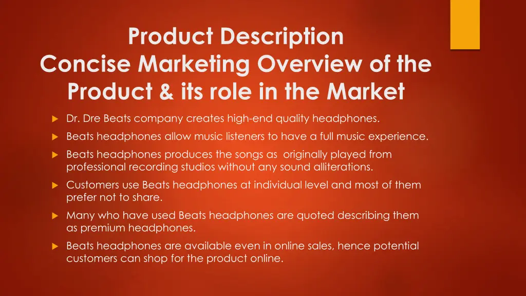 product description concise marketing overview