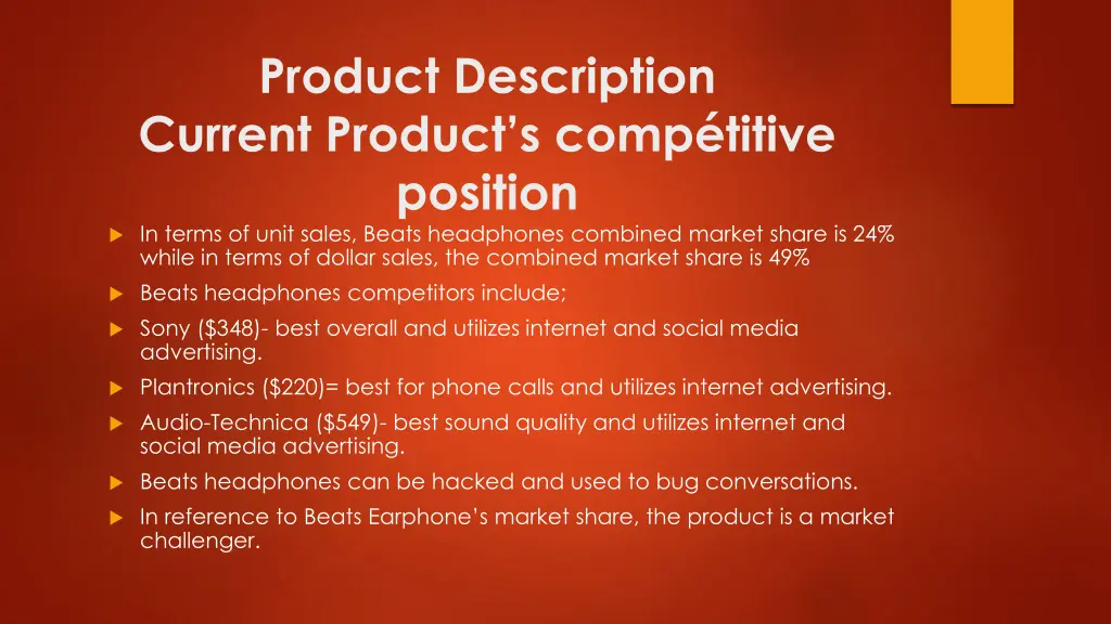 product description current product s comp titive