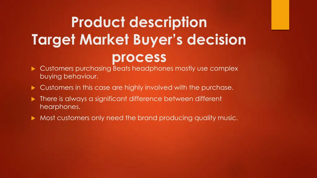 product description target market buyer