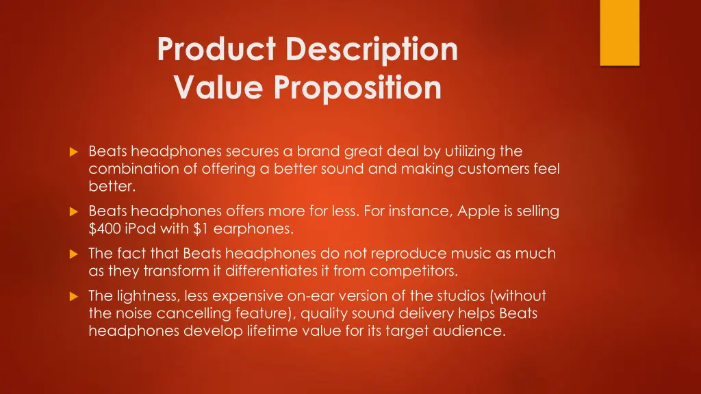 product description value proposition