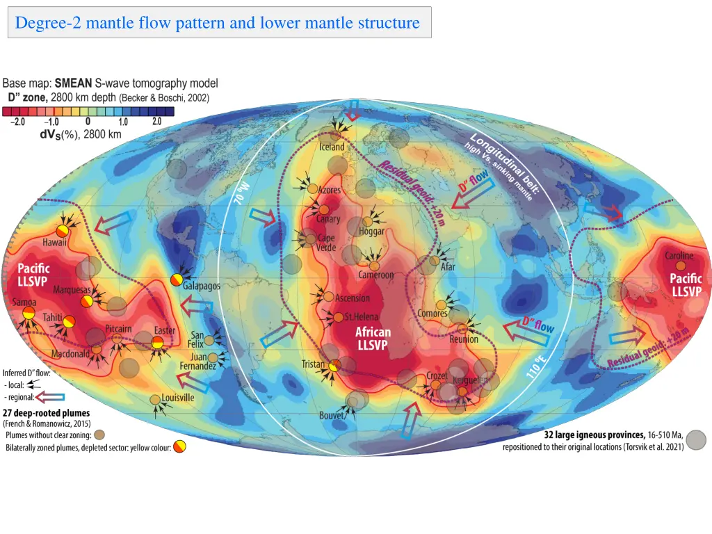 degree 2 mantle flow pattern and lower mantle