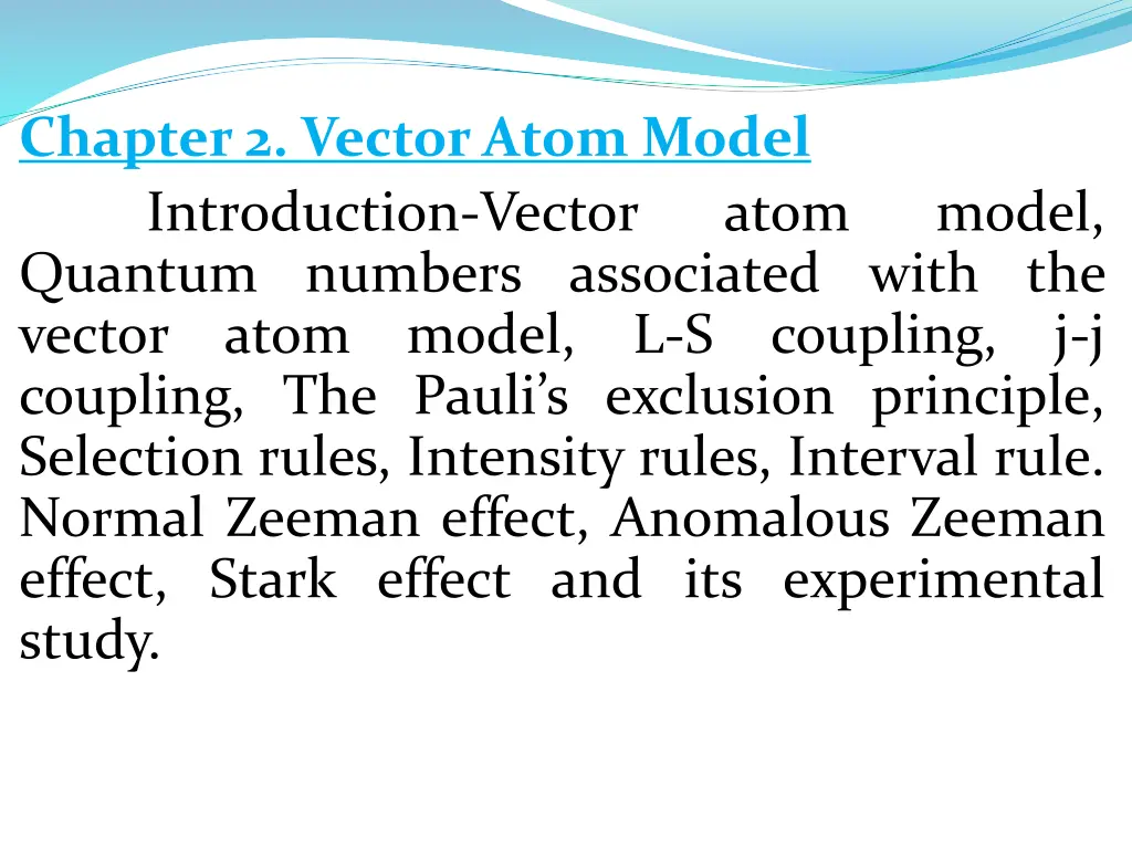 chapter 2 vector atom model introduction vector