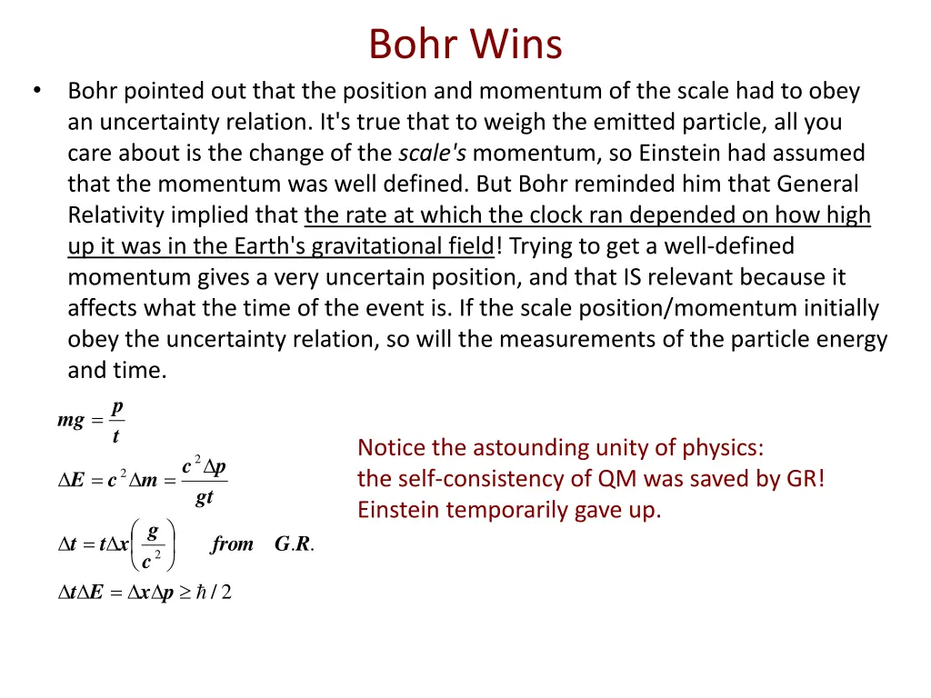 bohr wins