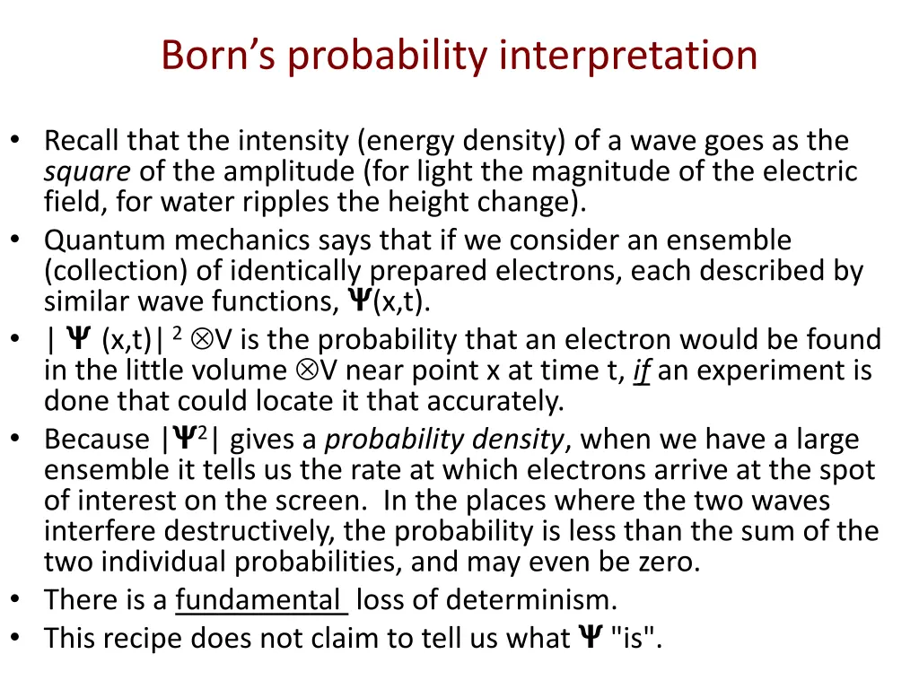 born s probability interpretation