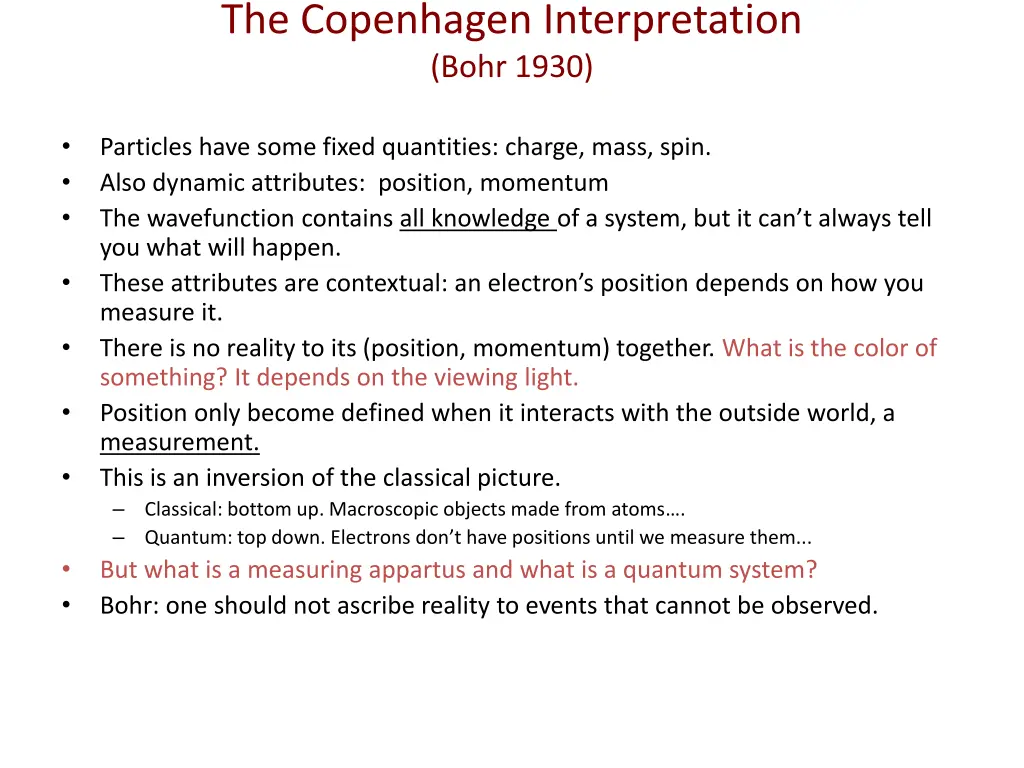 the copenhagen interpretation bohr 1930