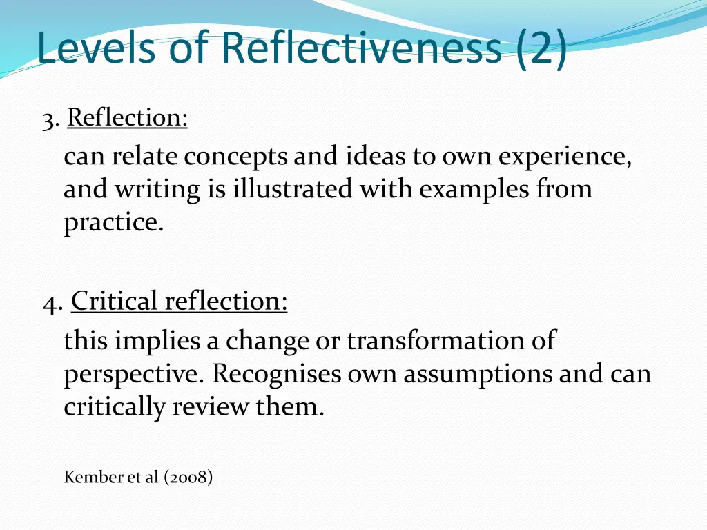 levels of reflectiveness 2