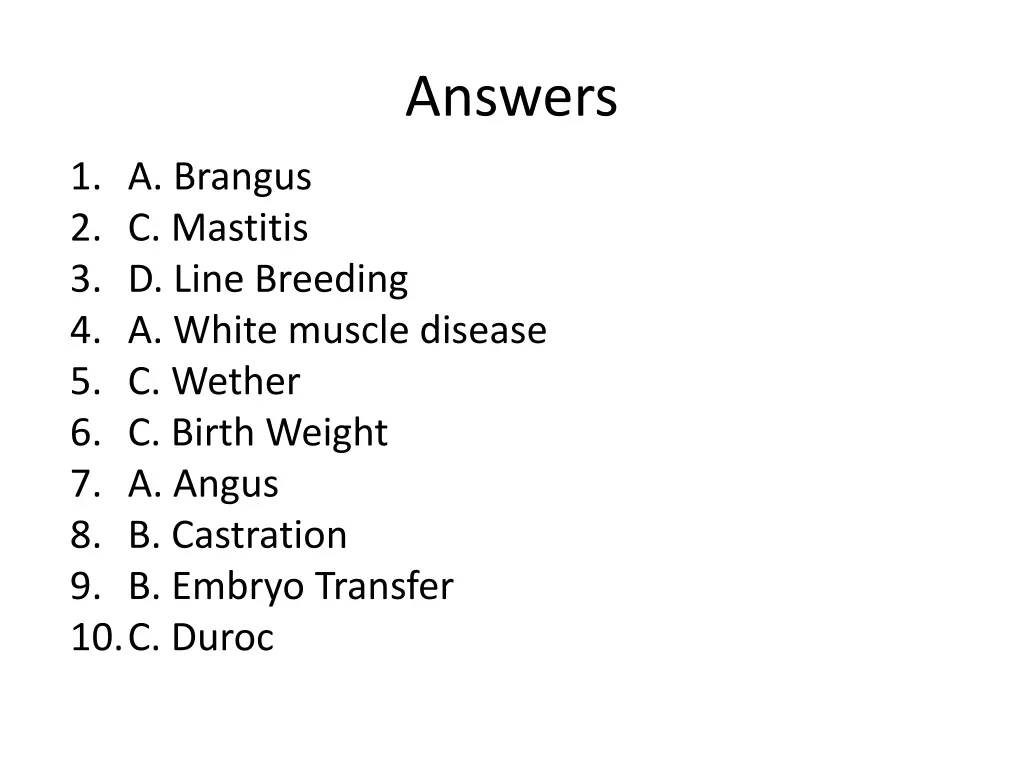 answers